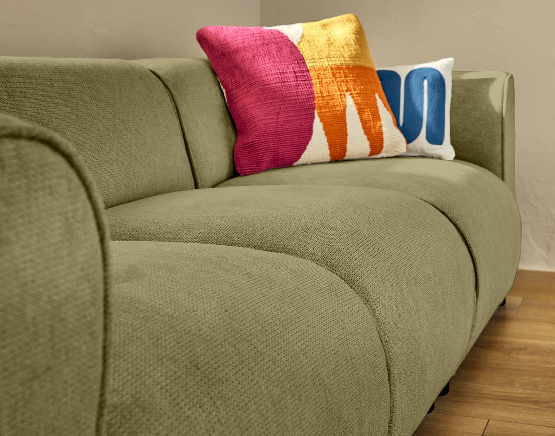 Module d'assise sans accoudoirs en tissu texturé Suaro