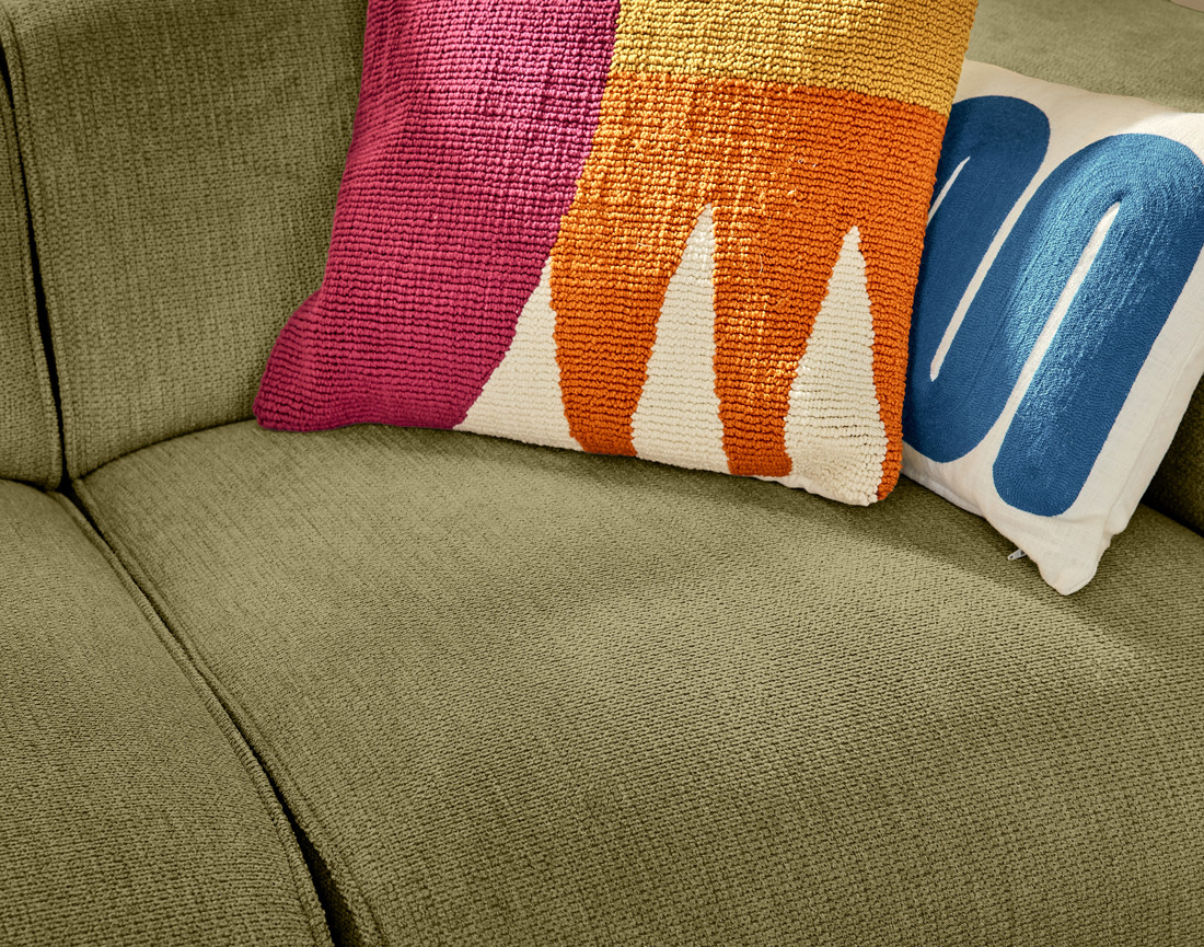 Module d'assise sans accoudoirs en tissu texturé Suaro