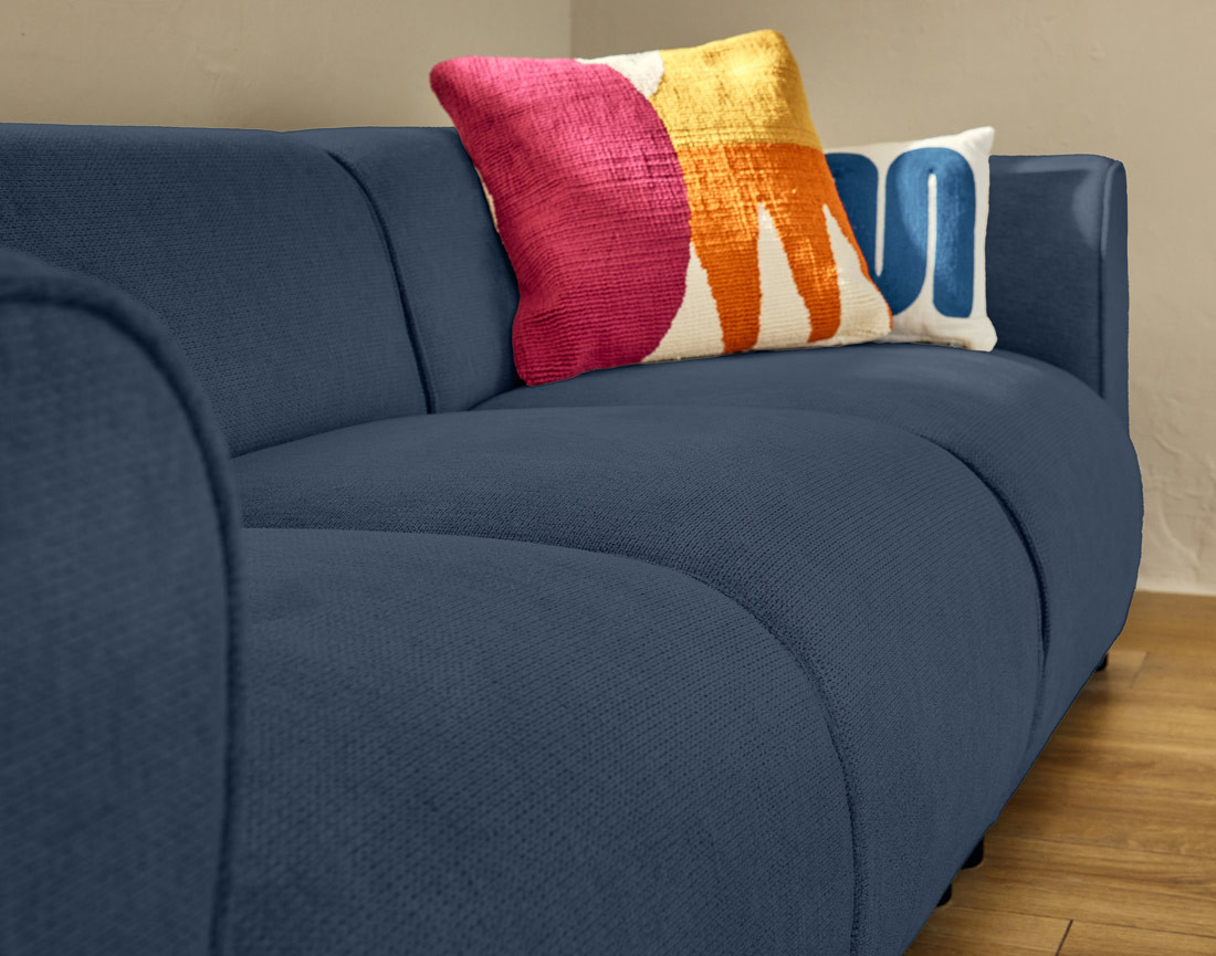 Module d'assise sans accoudoirs en tissu texturé Suaro