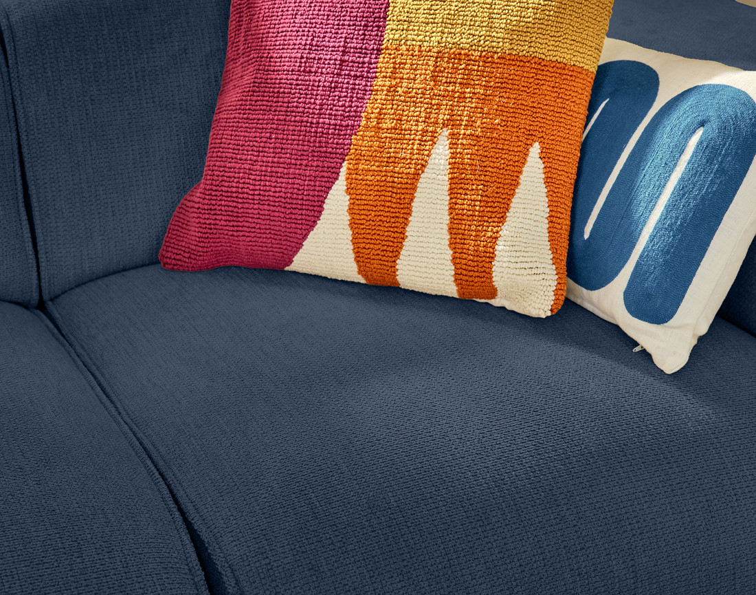 Canapé modulable 3 places en tissu texturé Suaro