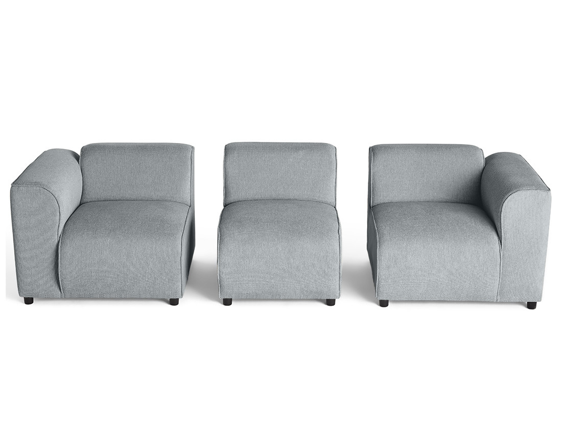 Canapé modulable 3 places en tissu texturé Suaro Canapé modulable 3 places en tissu texturé Suaro