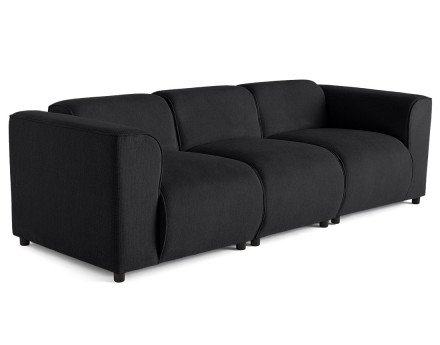Canapé modulable 3 places en tissu texturé Suaro