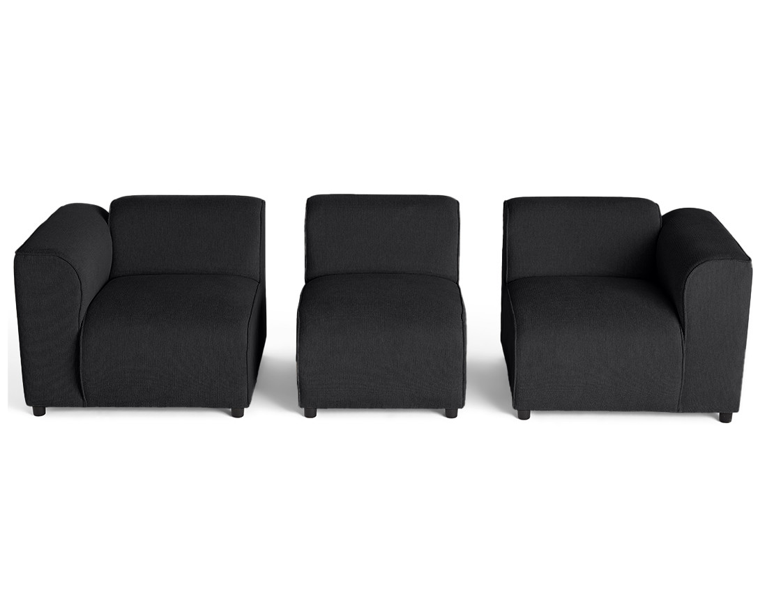 Canapé modulable 3 places en tissu texturé Suaro Canapé modulable 3 places en tissu texturé Suaro