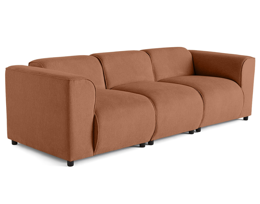 Canapé modulable 3 places en tissu texturé Suaro