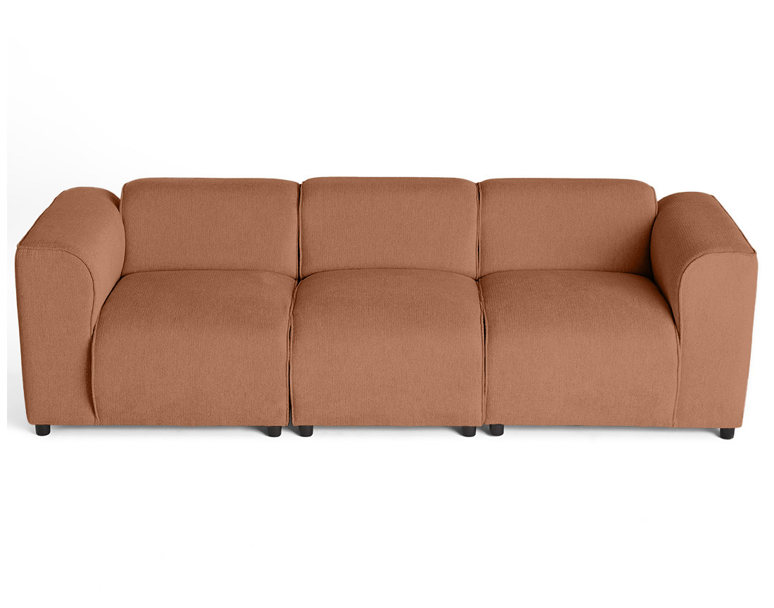Canapé modulable 3 places en tissu texturé Suaro