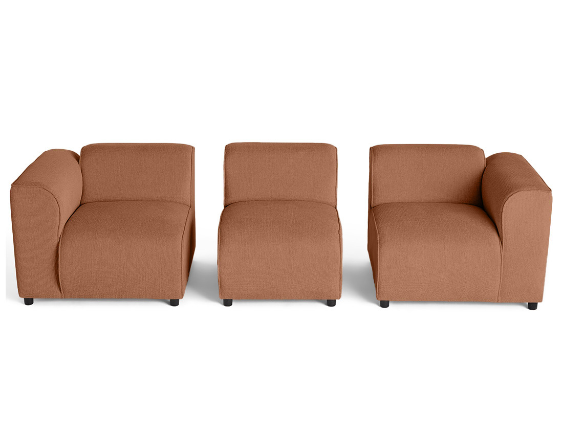 Canapé modulable 3 places en tissu texturé Suaro