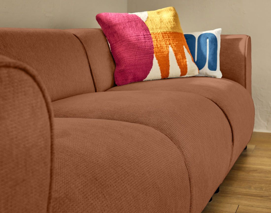 Canapé modulable 3 places en tissu texturé Suaro