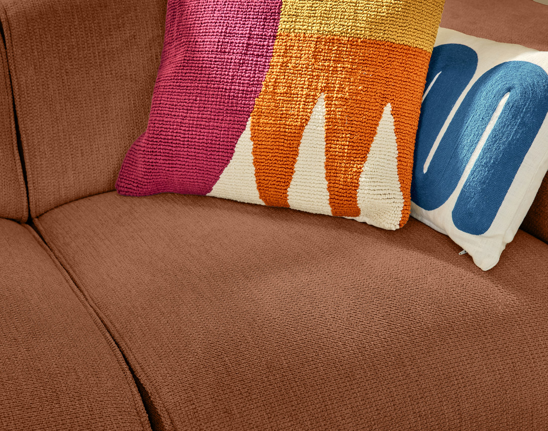 Canapé modulable 3 places en tissu texturé Suaro