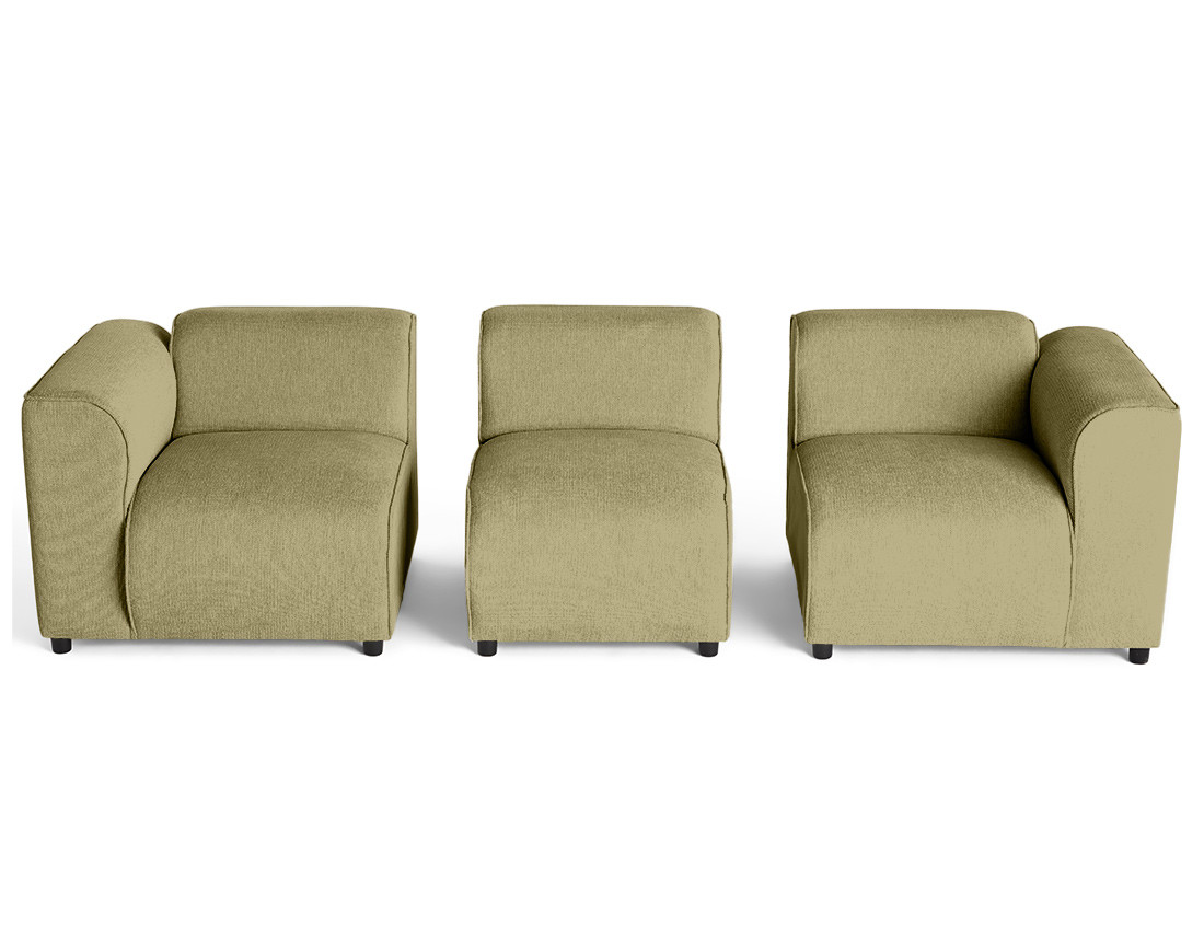 Canapé modulable 3 places en tissu texturé Suaro