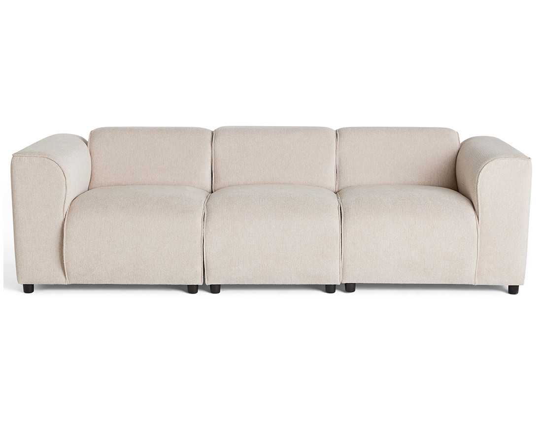 Canapé modulable 3 places en tissu texturé Suaro