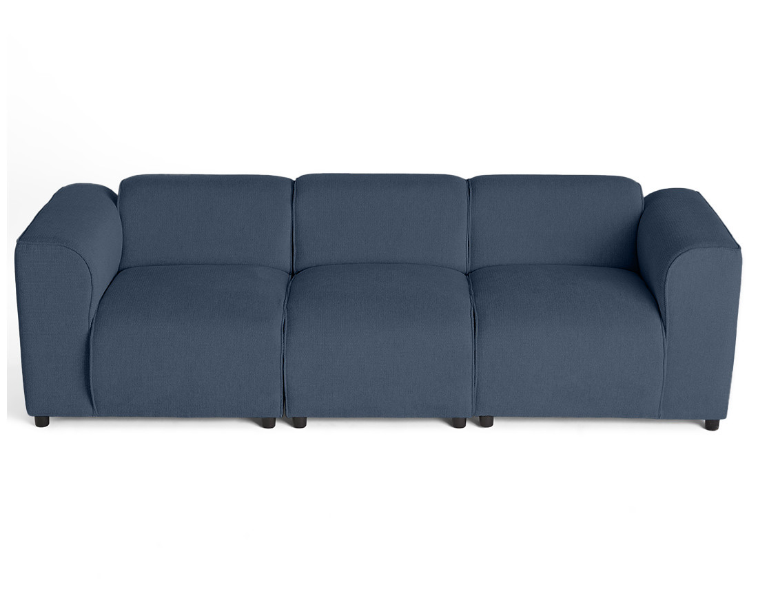 Canapé modulable 3 places en tissu texturé Suaro