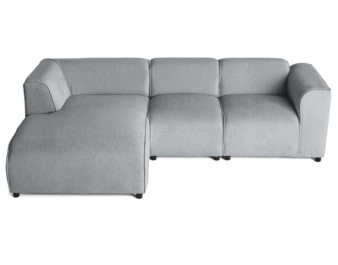 Canapé modulable d'angle gauche 4 places en tissu texturé Suaro Canapé modulable d'angle gauche 4 places en tissu texturé Suaro