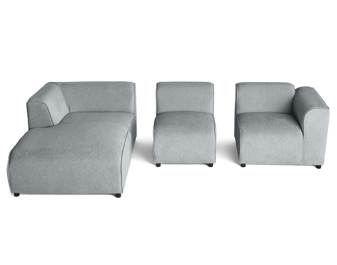 Canapé modulable d'angle gauche 4 places en tissu texturé Suaro Canapé modulable d'angle gauche 4 places en tissu texturé Suaro