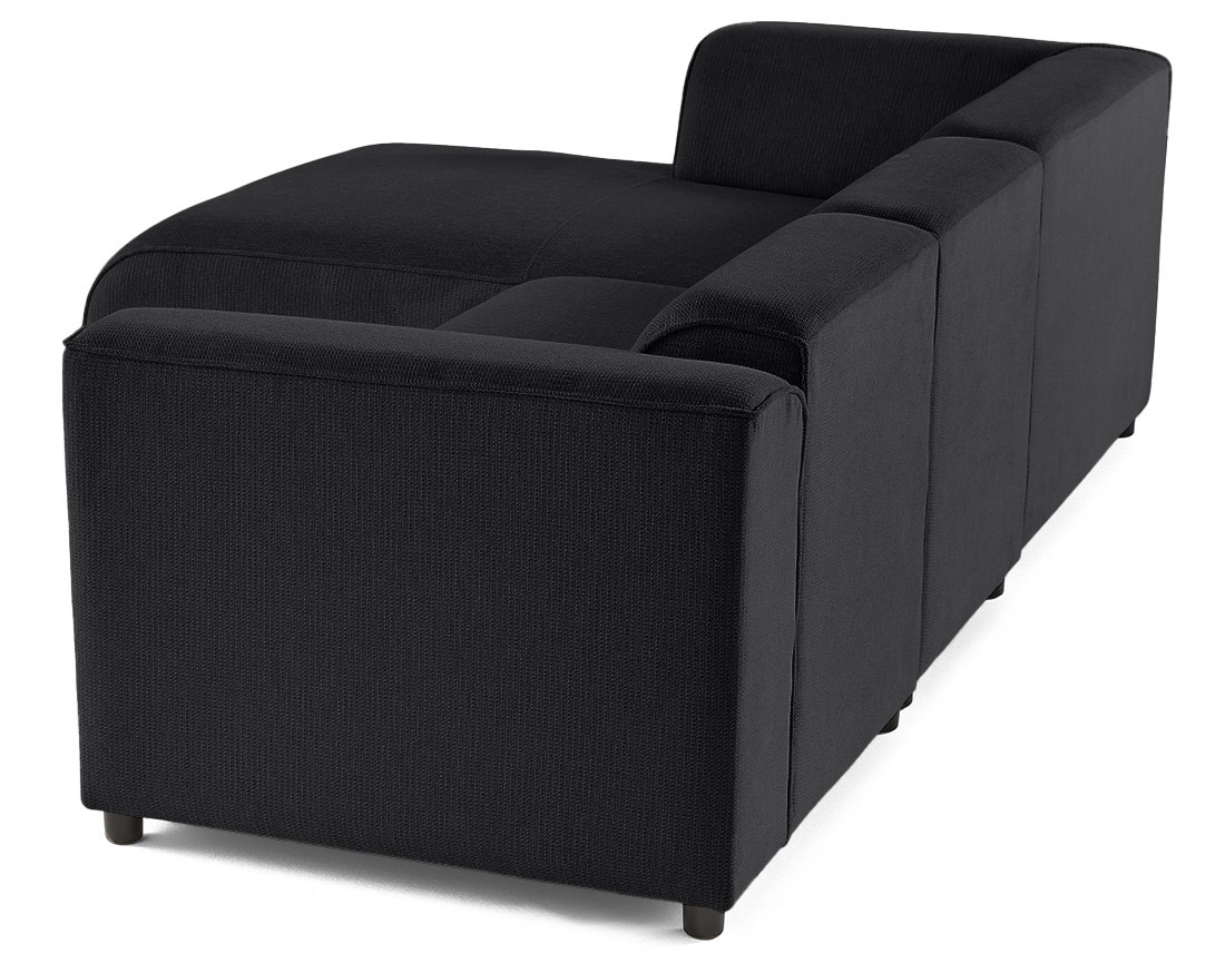 Canapé modulable d'angle gauche 4 places en tissu texturé Suaro Canapé modulable d'angle gauche 4 places en tissu texturé Suaro