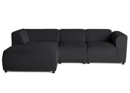 Canapé modulable d'angle gauche 4 places en tissu texturé Suaro