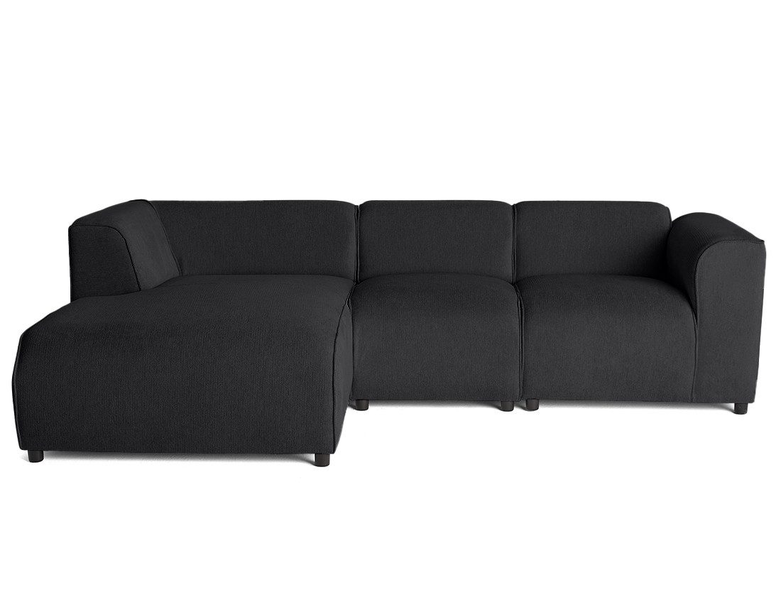 Canapé modulable d'angle gauche 4 places en tissu texturé Suaro Canapé modulable d'angle gauche 4 places en tissu texturé Suaro