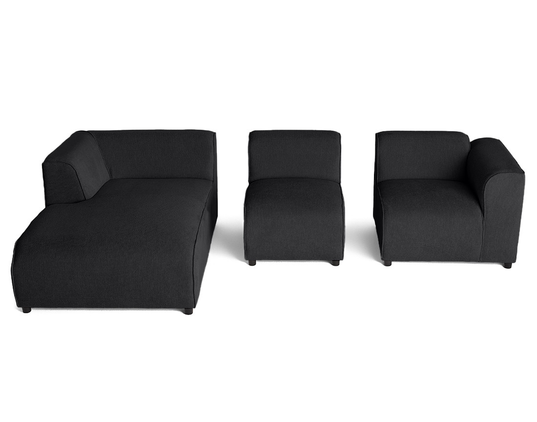 Canapé modulable d'angle gauche 4 places en tissu texturé Suaro Canapé modulable d'angle gauche 4 places en tissu texturé Suaro