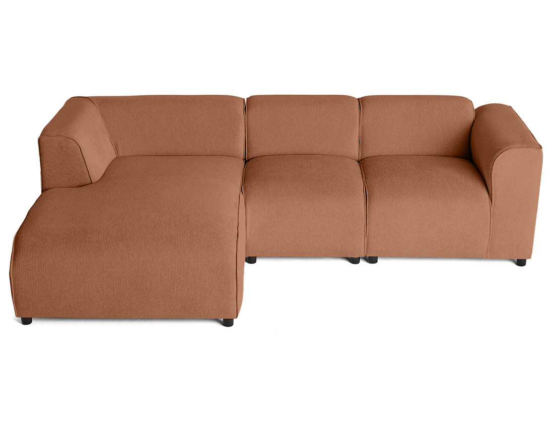Canapé modulable d'angle gauche 4 places en tissu texturé Suaro