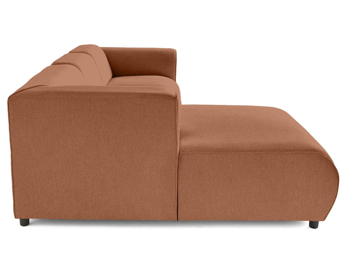 Canapé modulable d'angle gauche 4 places en tissu texturé Suaro