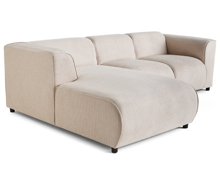 Canapé modulable d'angle gauche 4 places en tissu texturé Suaro