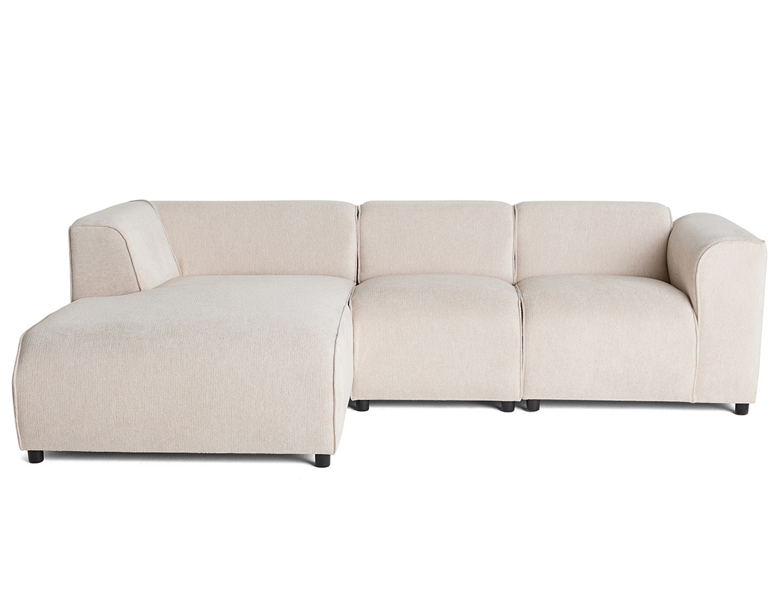 Canapé modulable d'angle gauche 4 places en tissu texturé Suaro Canapé modulable d'angle gauche 4 places en tissu texturé Suaro