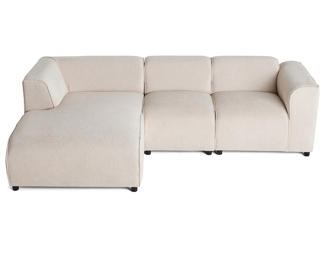 Canapé modulable d'angle gauche 4 places en tissu texturé Suaro Canapé modulable d'angle gauche 4 places en tissu texturé Suaro