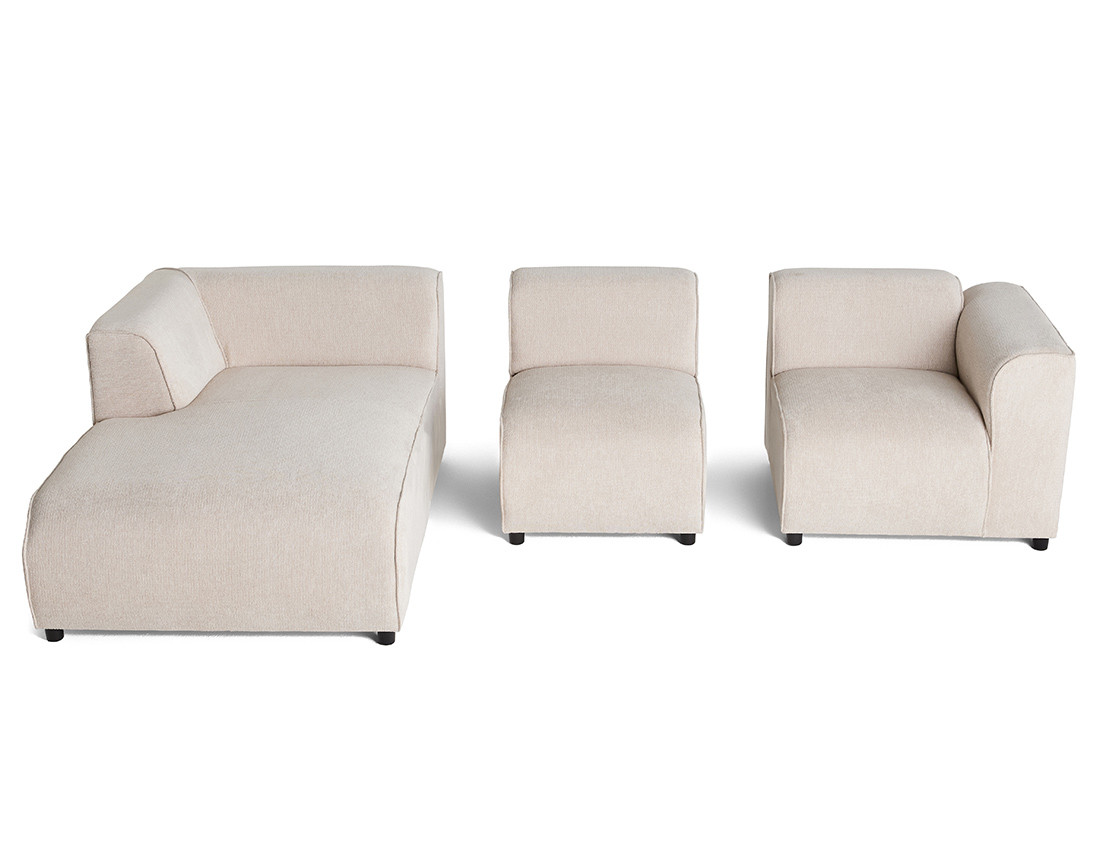 Canapé modulable d'angle gauche 4 places en tissu texturé Suaro Canapé modulable d'angle gauche 4 places en tissu texturé Suaro