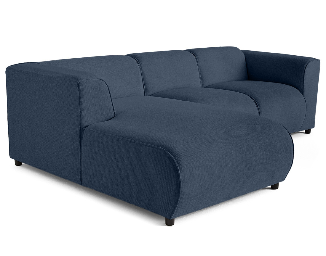 Canapé modulable d'angle gauche 4 places en tissu texturé Suaro