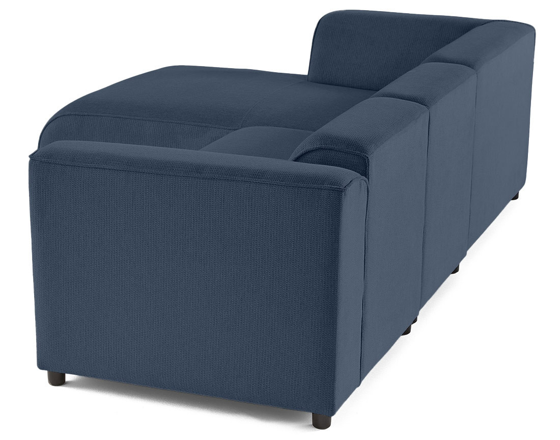 Canapé modulable d'angle gauche 4 places en tissu texturé Suaro