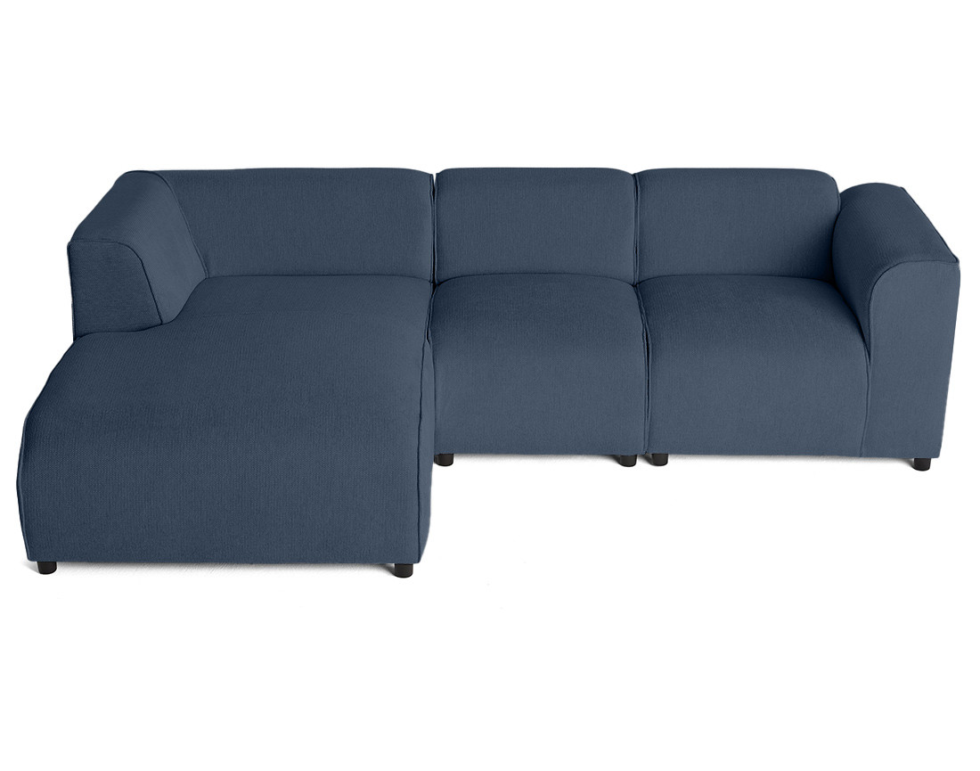 Canapé modulable d'angle gauche 4 places en tissu texturé Suaro