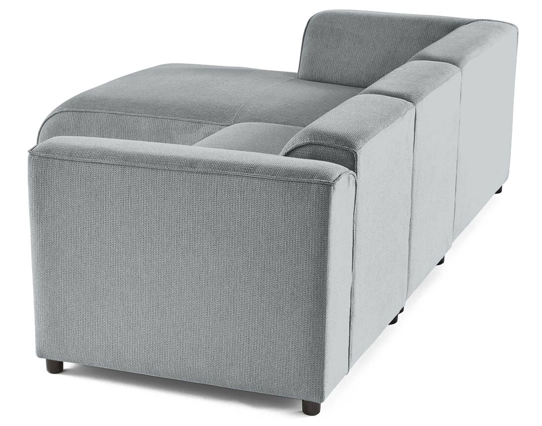 Canapé modulable d'angle gauche 4 places en tissu texturé Suaro Canapé modulable d'angle gauche 4 places en tissu texturé Suaro