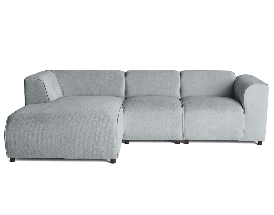 Canapé modulable d'angle gauche 4 places en tissu texturé Suaro Canapé modulable d'angle gauche 4 places en tissu texturé Suaro
