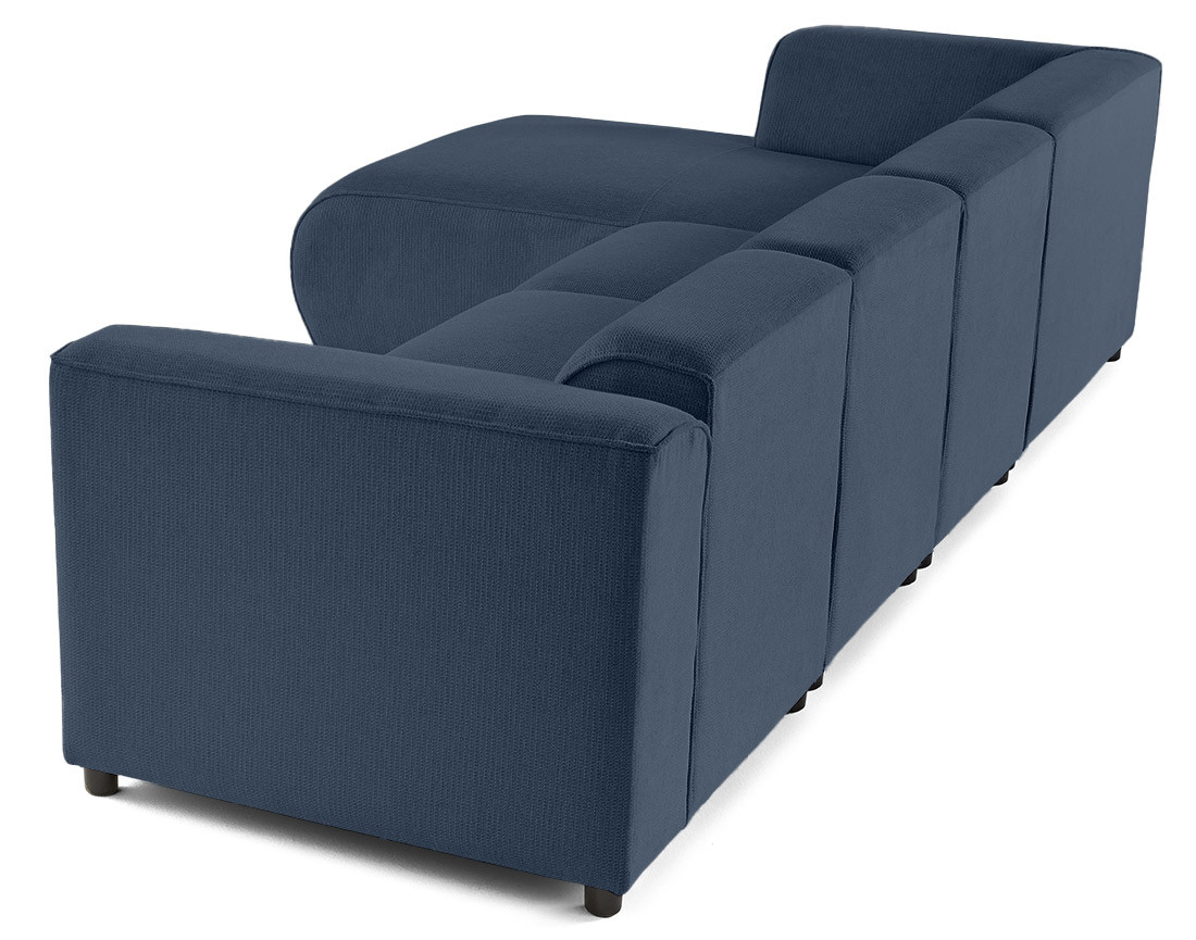 Canapé modulable d'angle gauche 5 places en tissu texturé Suaro