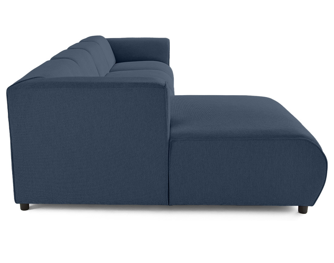 Canapé modulable d'angle gauche 5 places en tissu texturé Suaro