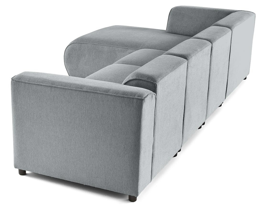 Canapé modulable d'angle gauche 5 places en tissu texturé Suaro Canapé modulable d'angle gauche 5 places en tissu texturé Suaro