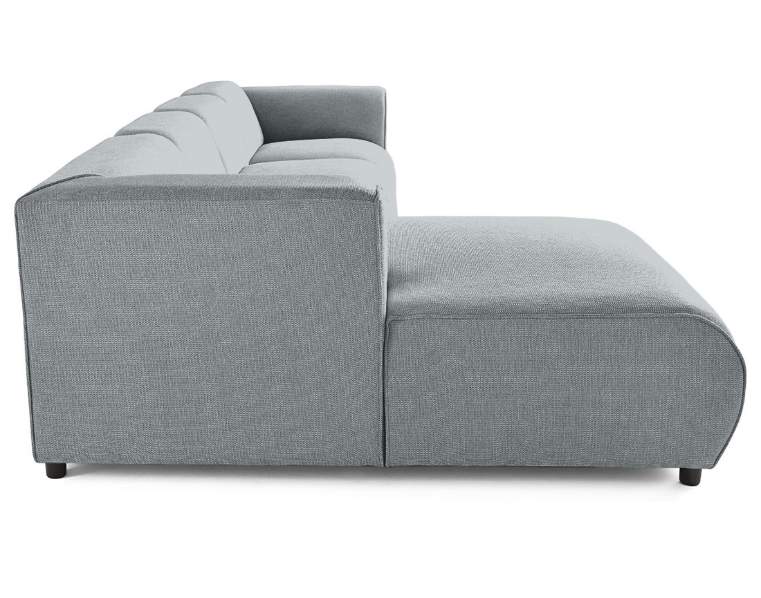 Canapé modulable d'angle gauche 5 places en tissu texturé Suaro Canapé modulable d'angle gauche 5 places en tissu texturé Suaro
