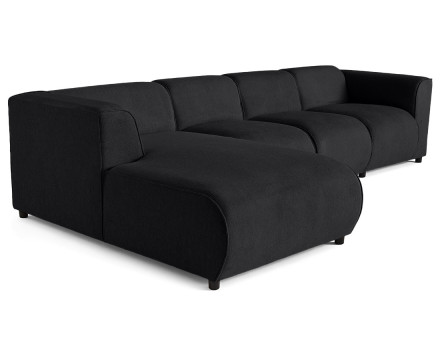 Canapé modulable d'angle gauche 5 places en tissu texturé Suaro