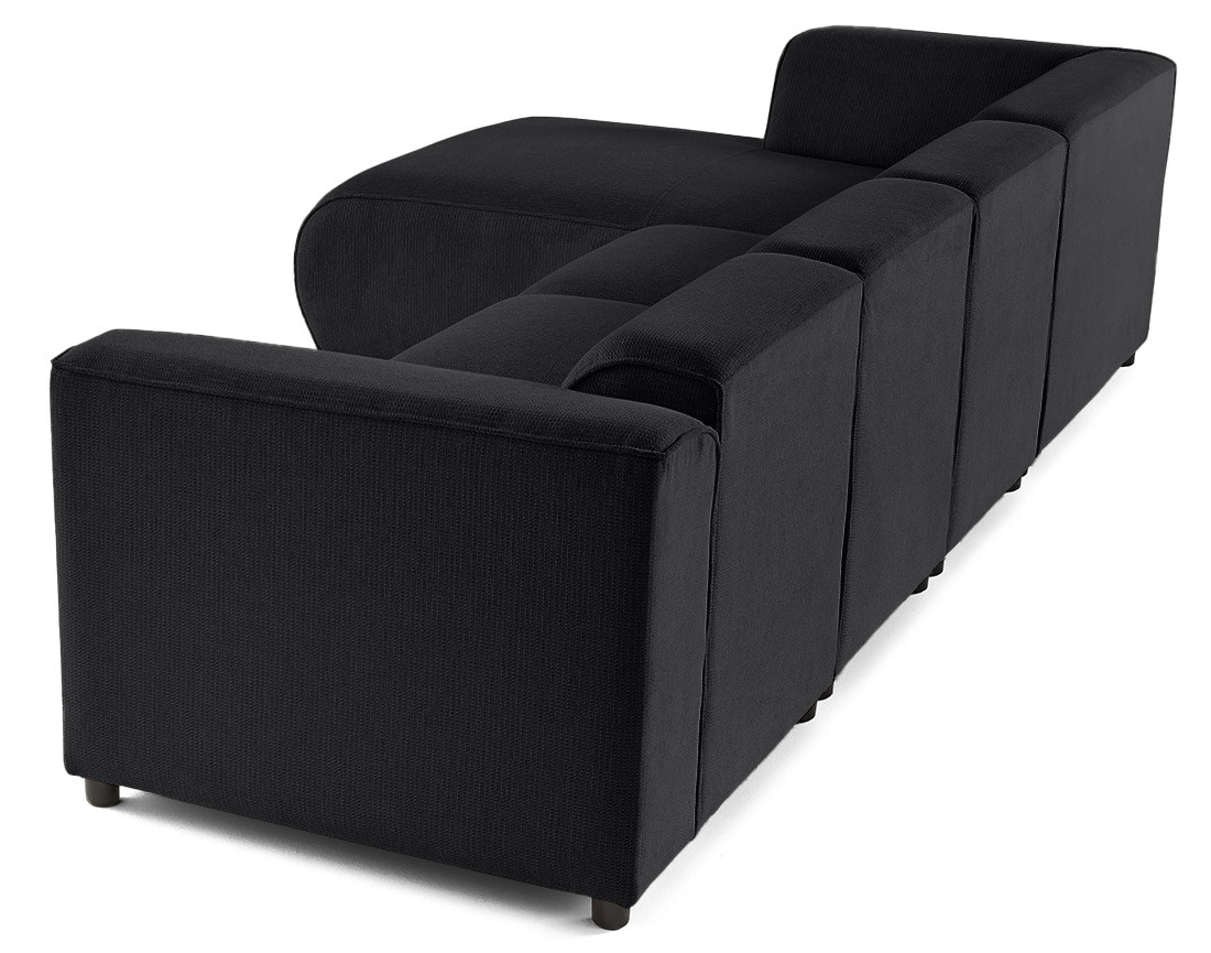 Canapé modulable d'angle gauche 5 places en tissu texturé Suaro Canapé modulable d'angle gauche 5 places en tissu texturé Suaro