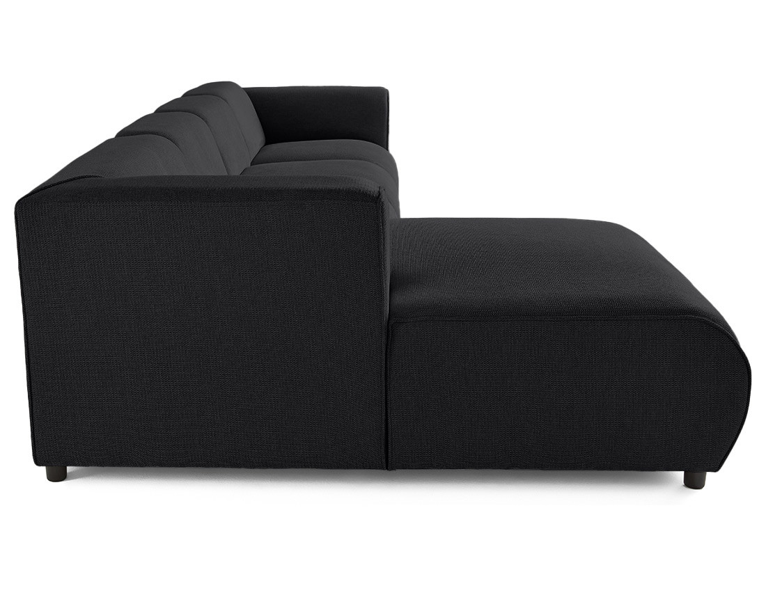 Canapé modulable d'angle gauche 5 places en tissu texturé Suaro Canapé modulable d'angle gauche 5 places en tissu texturé Suaro