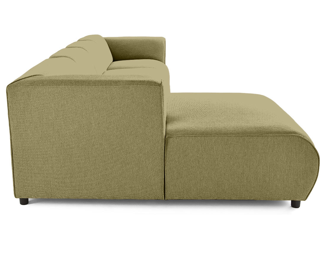 Canapé modulable d'angle gauche 5 places en tissu texturé Suaro