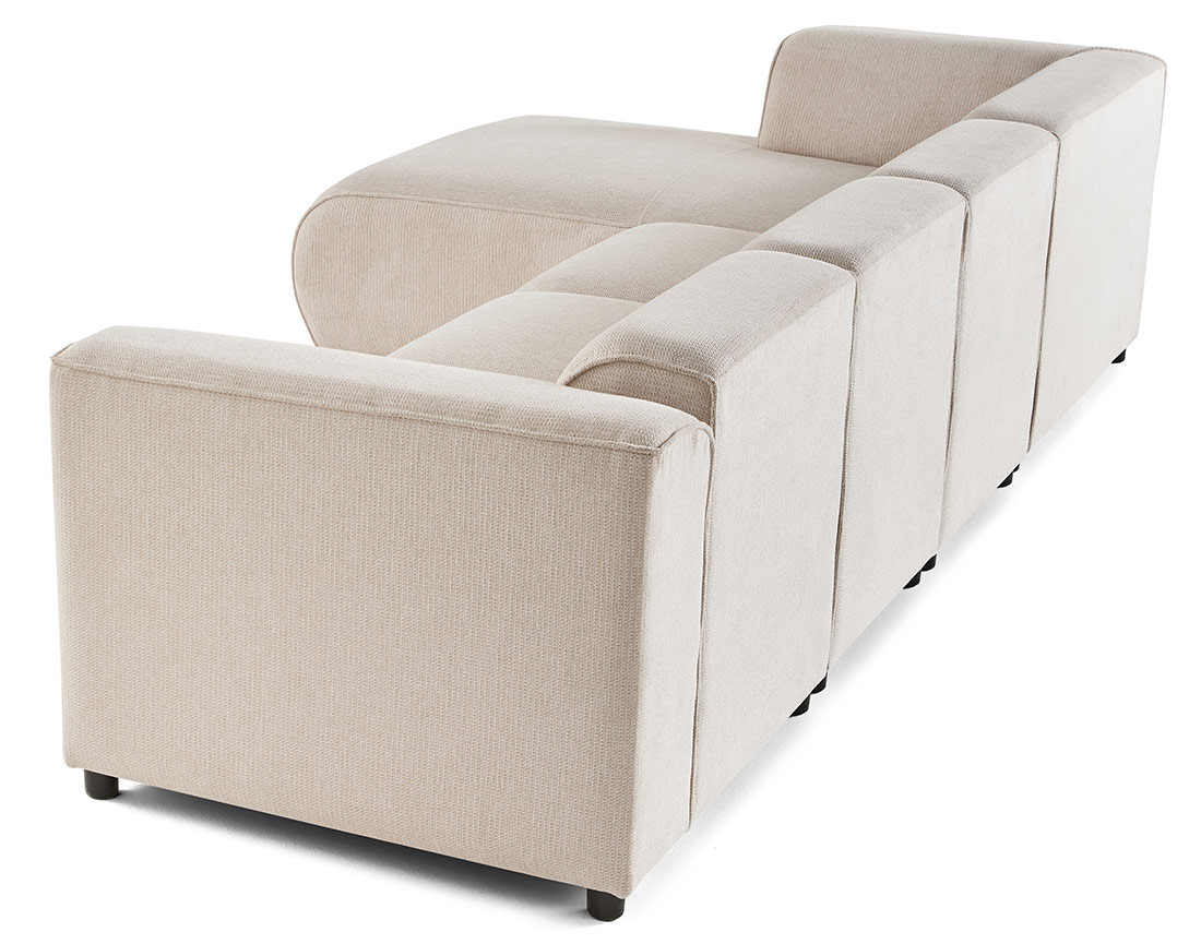 Canapé modulable d'angle gauche 5 places en tissu texturé Suaro Canapé modulable d'angle gauche 5 places en tissu texturé Suaro