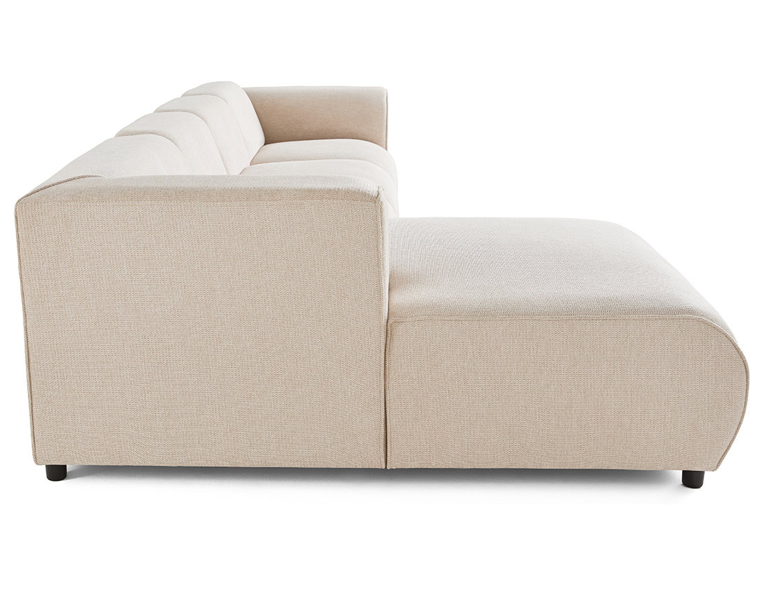 Canapé modulable d'angle gauche 5 places en tissu texturé Suaro Canapé modulable d'angle gauche 5 places en tissu texturé Suaro