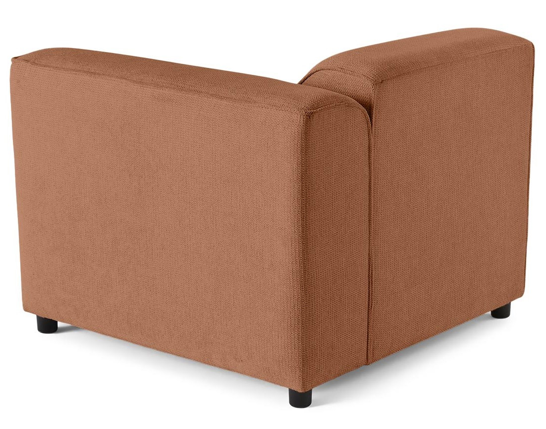 Module d'assise d'angle droit en tissu texturé Suaro