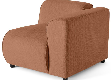 Module d'assise d'angle droit en tissu texturé Suaro