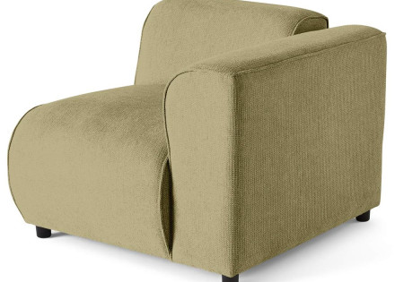 Module d'assise d'angle droit en tissu texturé Suaro