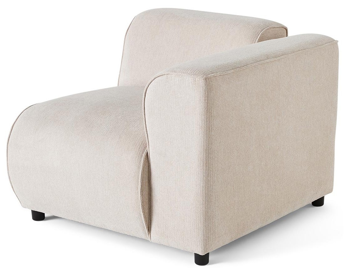 Module d'assise d'angle droit en tissu texturé Suaro Module d'assise d'angle droit en tissu texturé Suaro