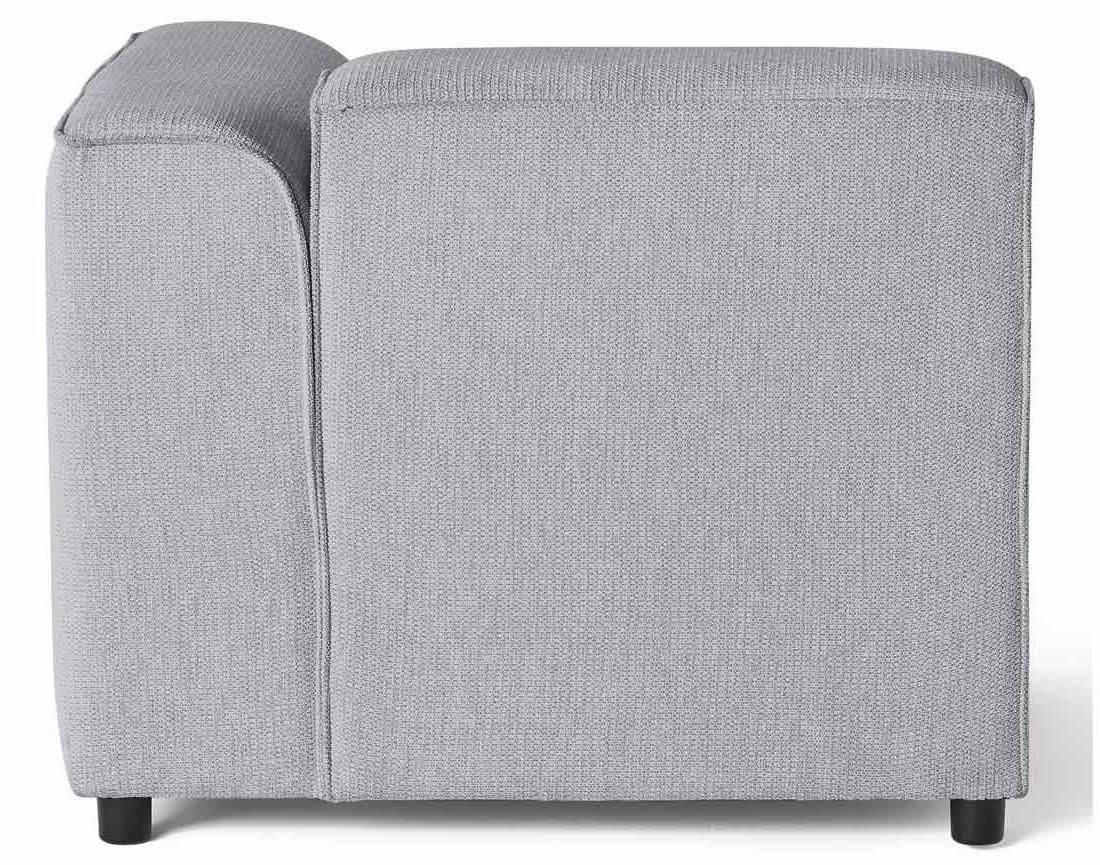 Module d'assise d'angle droit en tissu texturé Suaro