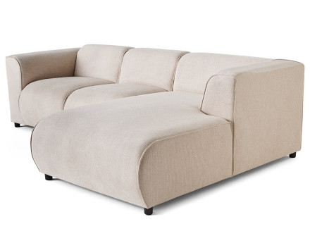 Canapé modulable d'angle droit 4 places en tissu texturé Suaro