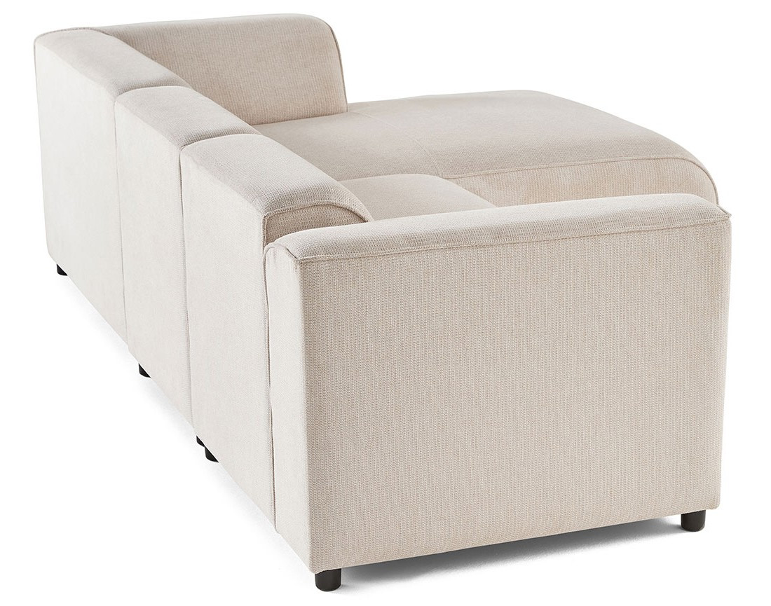 Canapé modulable d'angle droit 4 places en tissu texturé Suaro Canapé modulable d'angle droit 4 places en tissu texturé Suaro