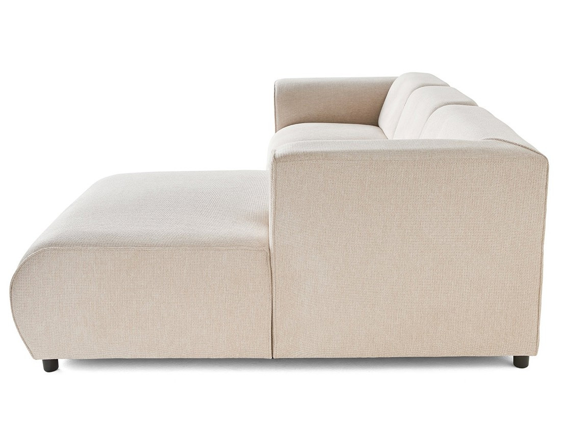 Canapé modulable d'angle droit 4 places en tissu texturé Suaro Canapé modulable d'angle droit 4 places en tissu texturé Suaro